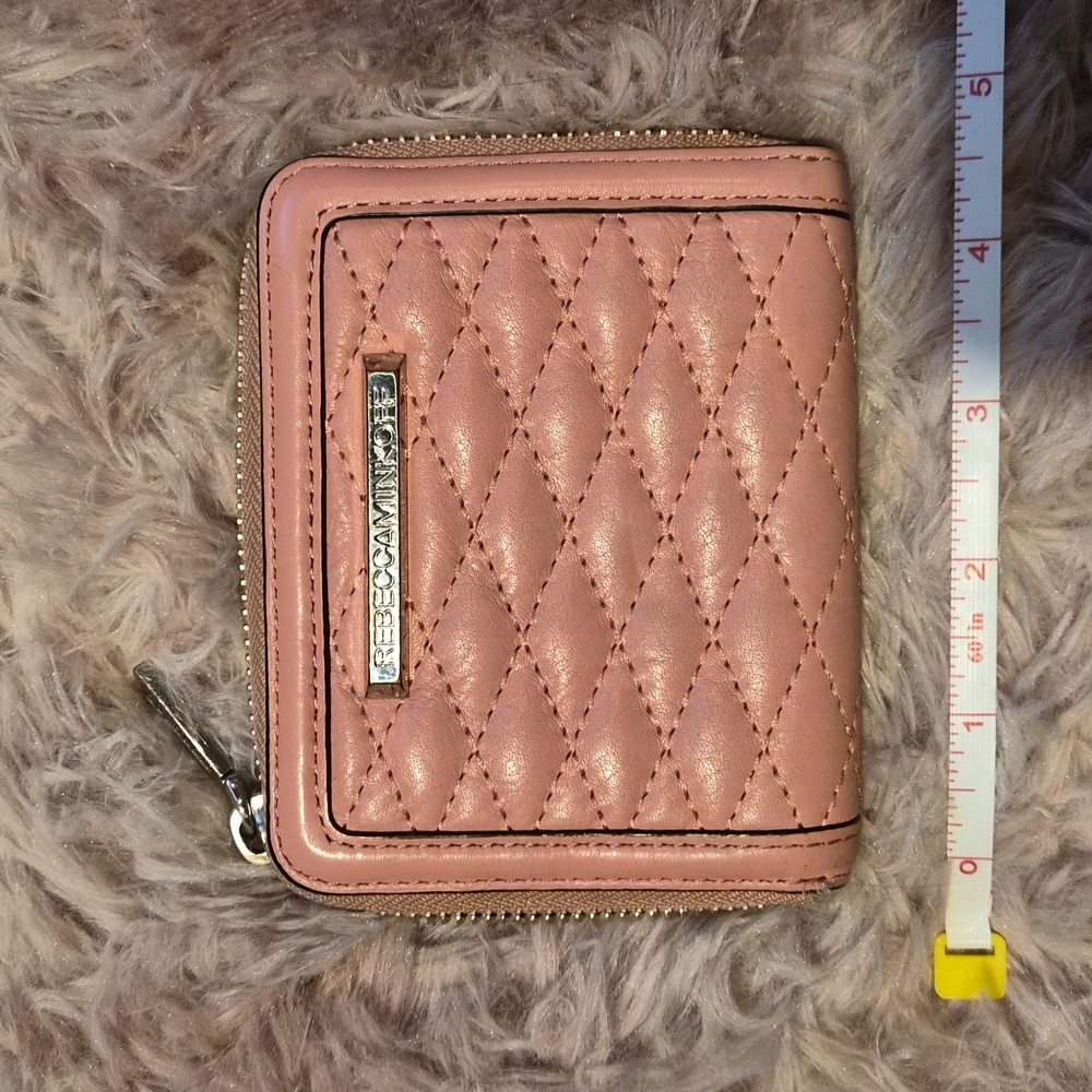 Rebecca Minkoff Mini Ava Quilted Zip Wallet in Blush
